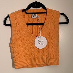 Orange Cropped Sweater Vest from Princess Polly